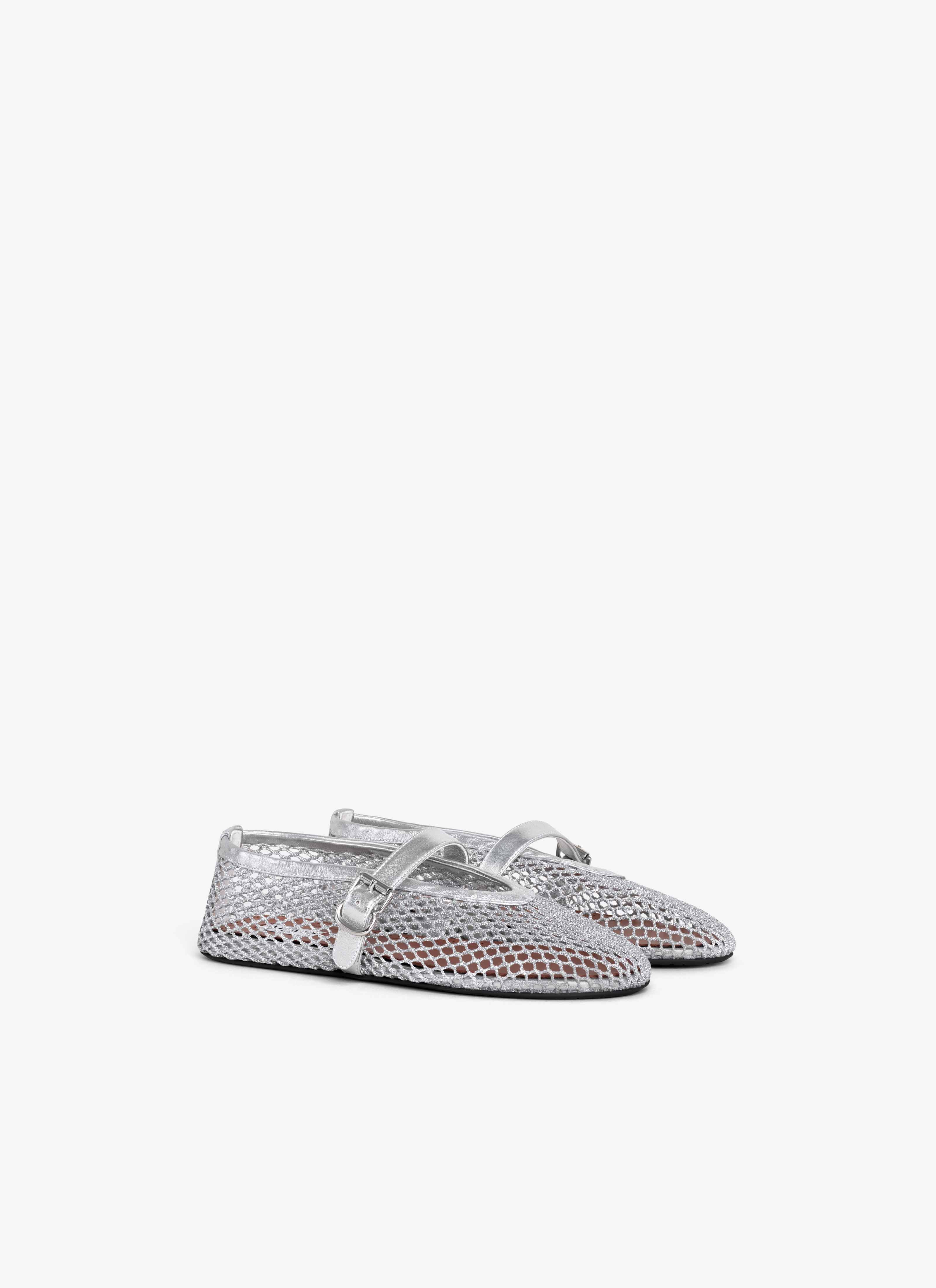 BALLET FLATS IN LAMINATED FISHNET - 2