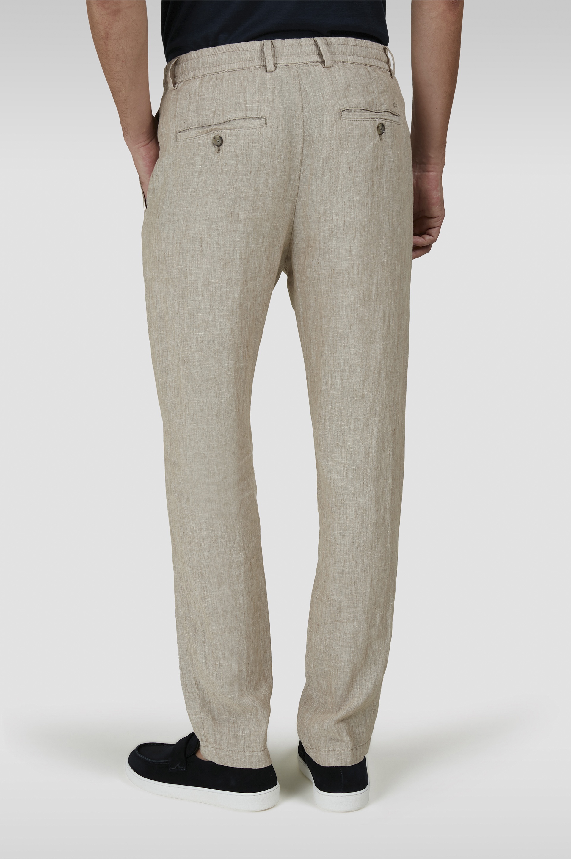 LINEN CHINO PANTS WITH DRAWSTRING - 3