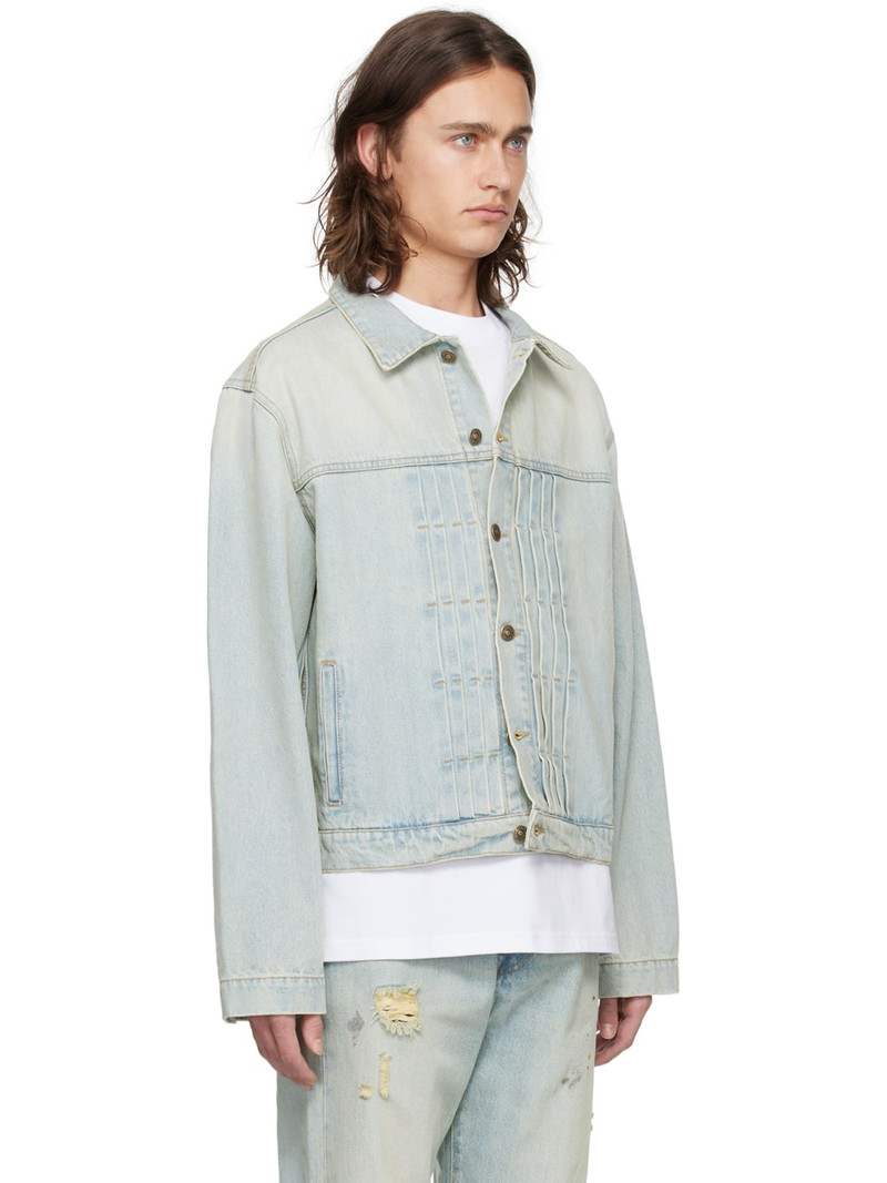 Blue Pleated Denim Jacket 2