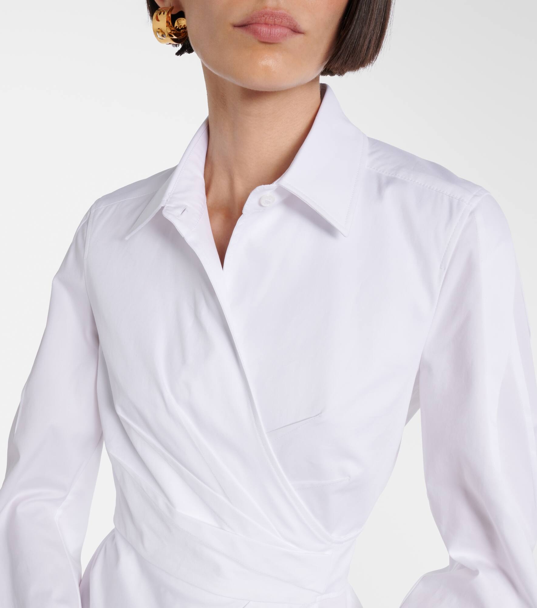 Cotton-blend twill wrap dress - 4
