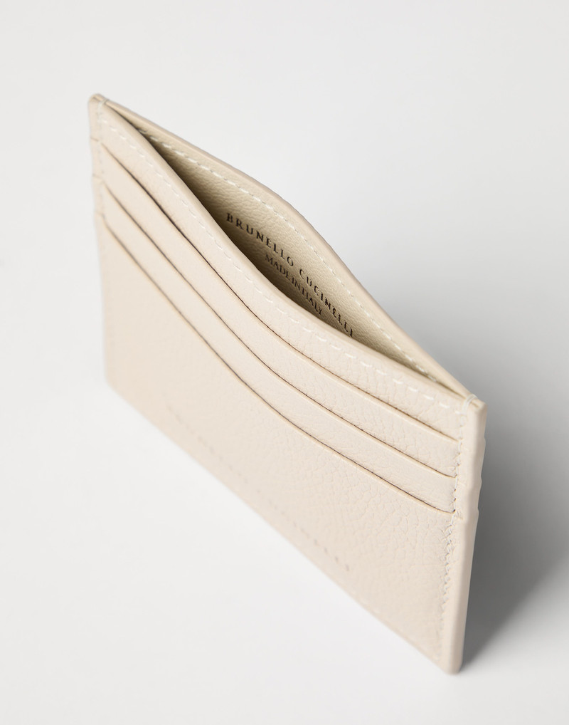 Grained leather card case 3