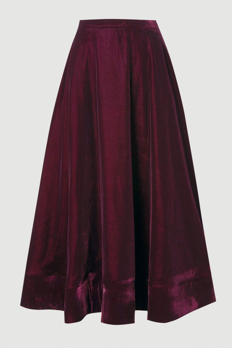 Velvet Woven Prom Maxi Skirt 1