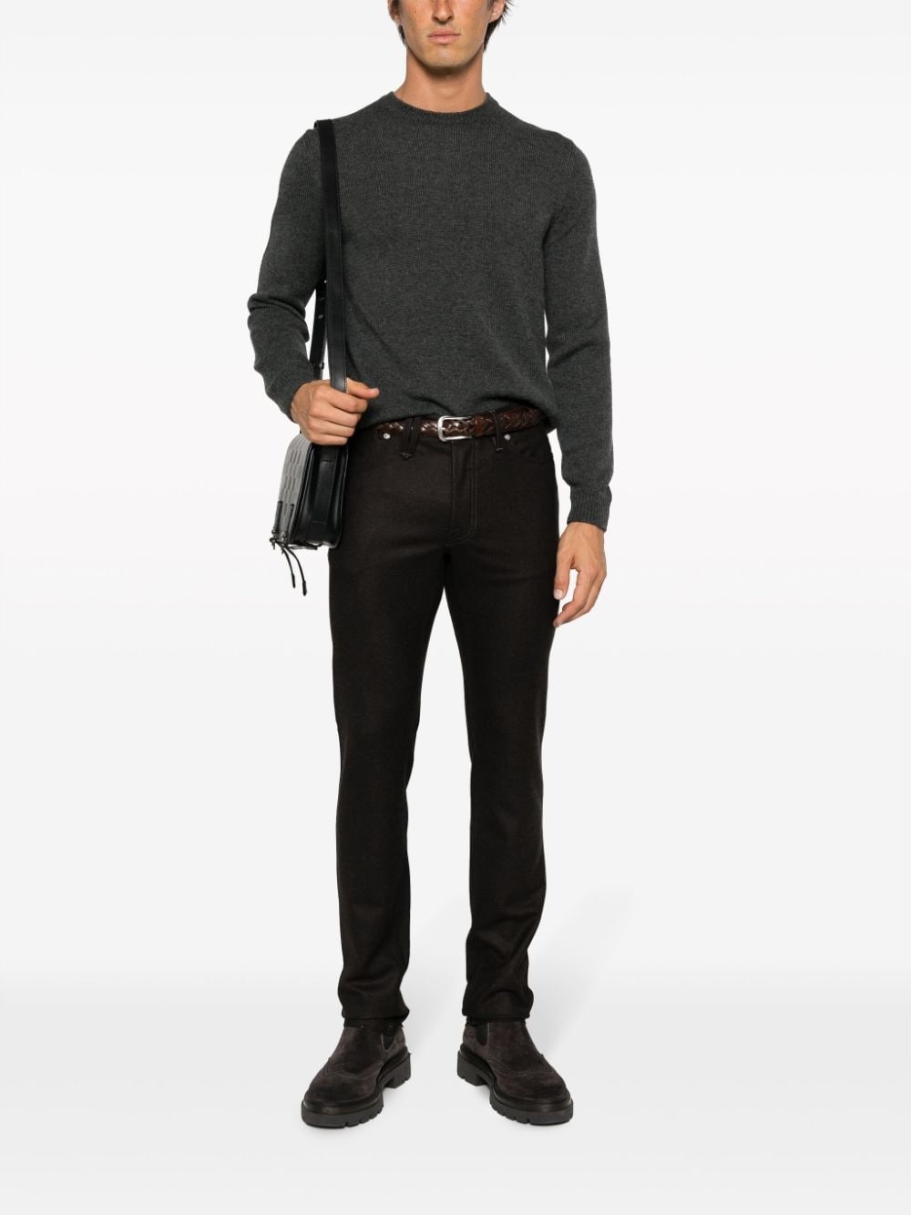 low-rise slim-fit tapered trousers - 2