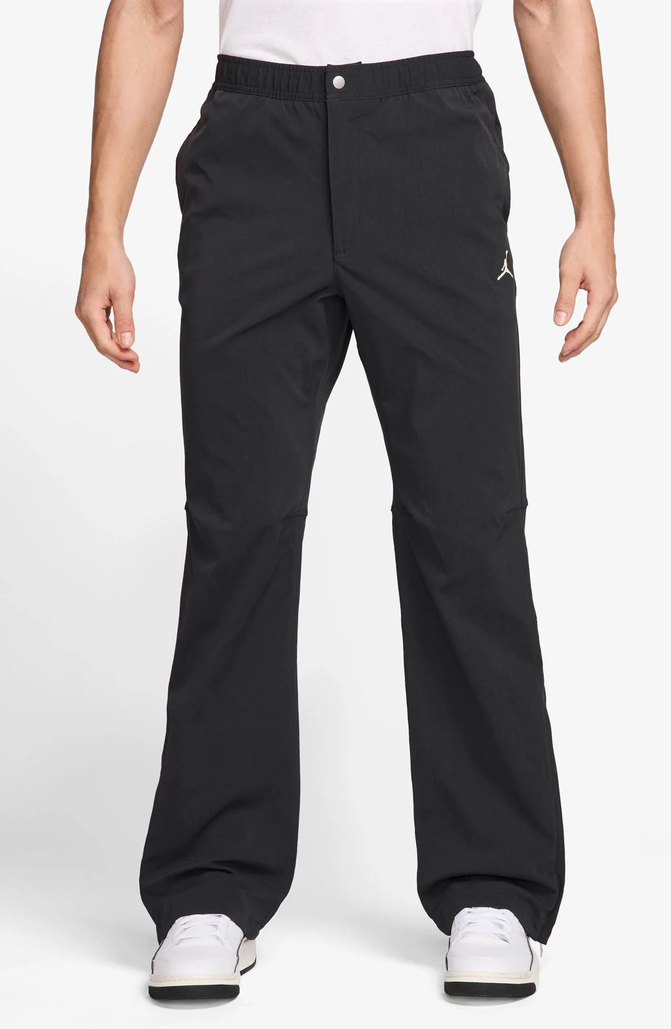 Jordan Flight Essentials Straight Leg Pants in Black/Sail at Nordstrom - 1