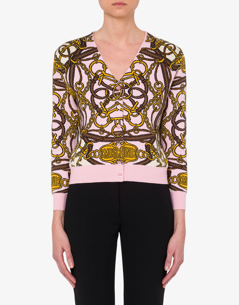 Moschino MILITARY TEDDY SCARF COTTON CARDIGAN outlook
