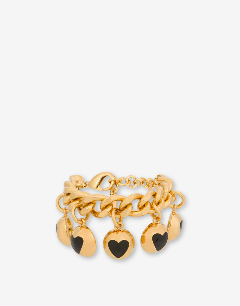 GOLD HEART BUTTONS BRACELET WITH CHARM 1