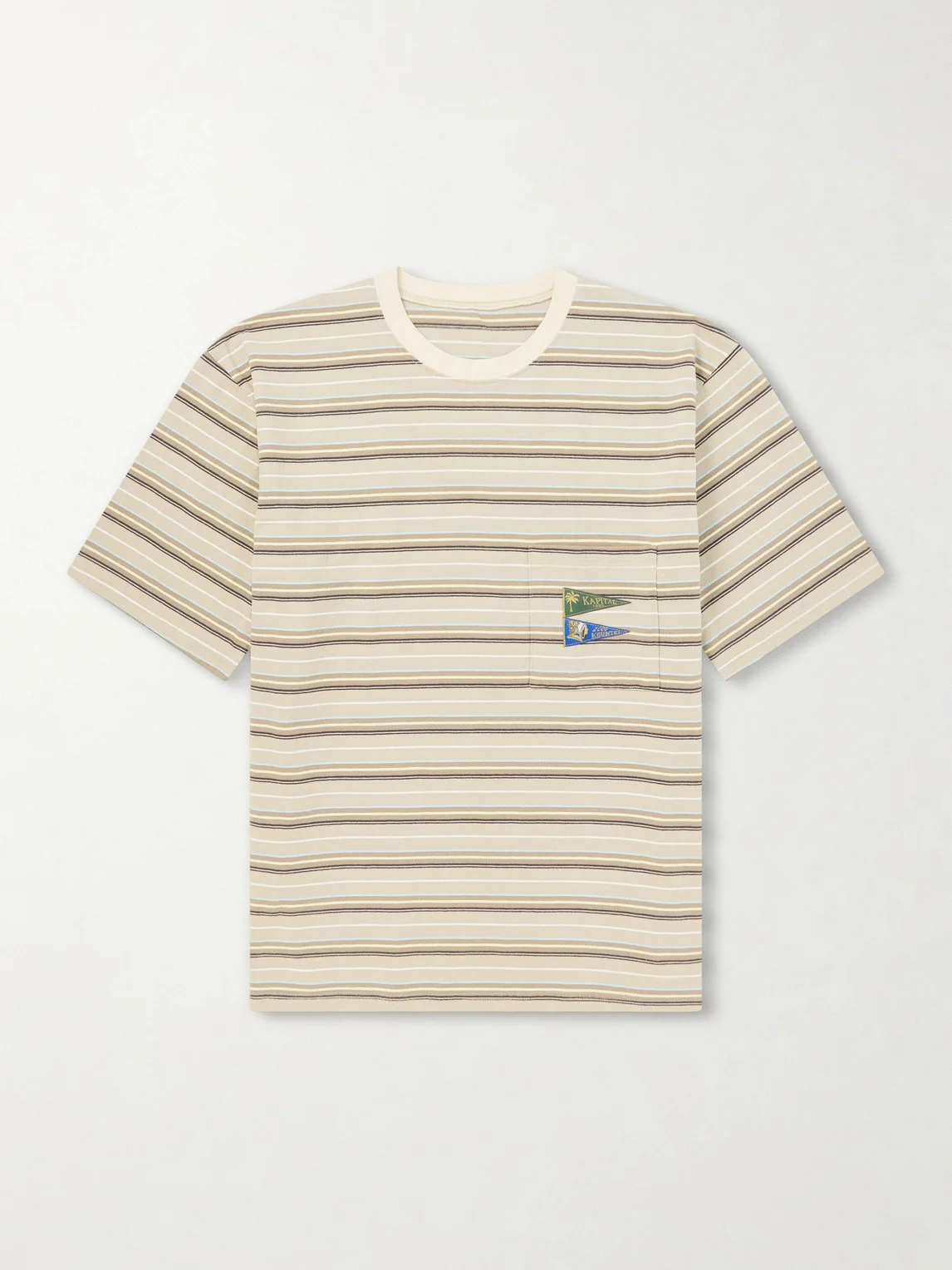 Logo-Appliquéd Striped Cotton-Jersey T-Shirt - 1