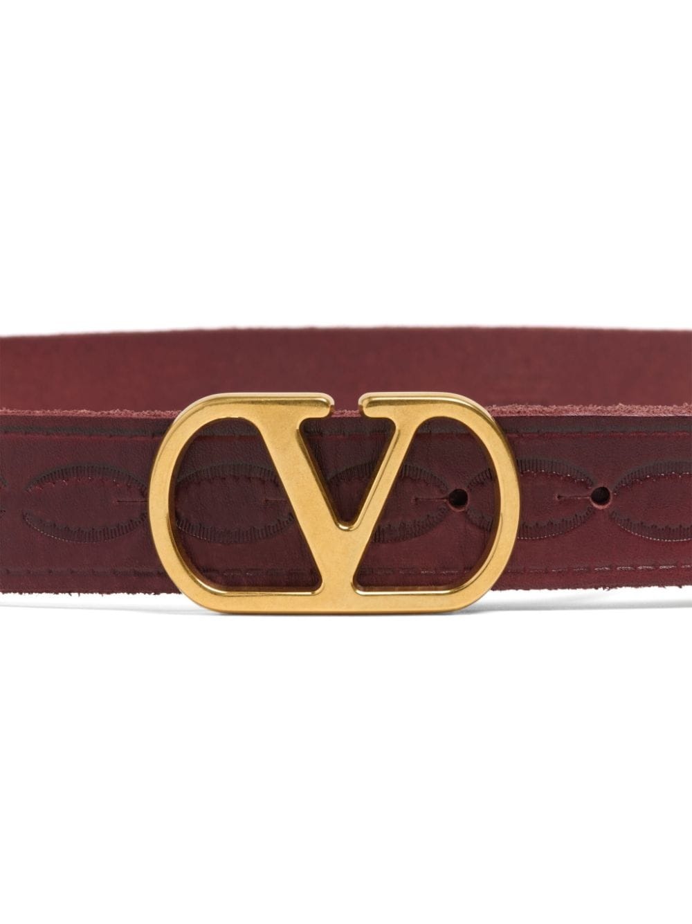 logo-buckle leather belt - 2