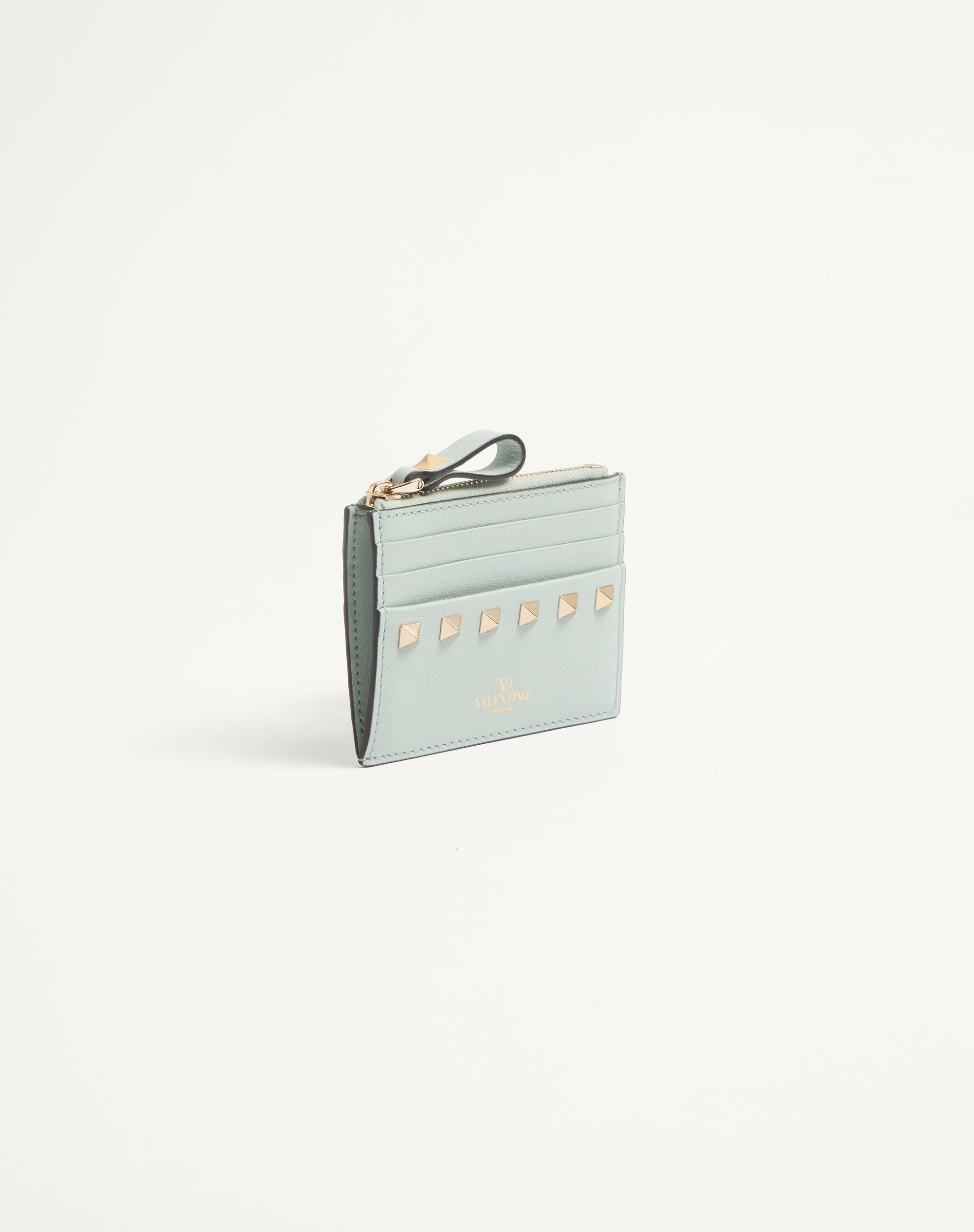 ROCKSTUD CALFSKIN CARDHOLDER WITH ZIPPER - 4