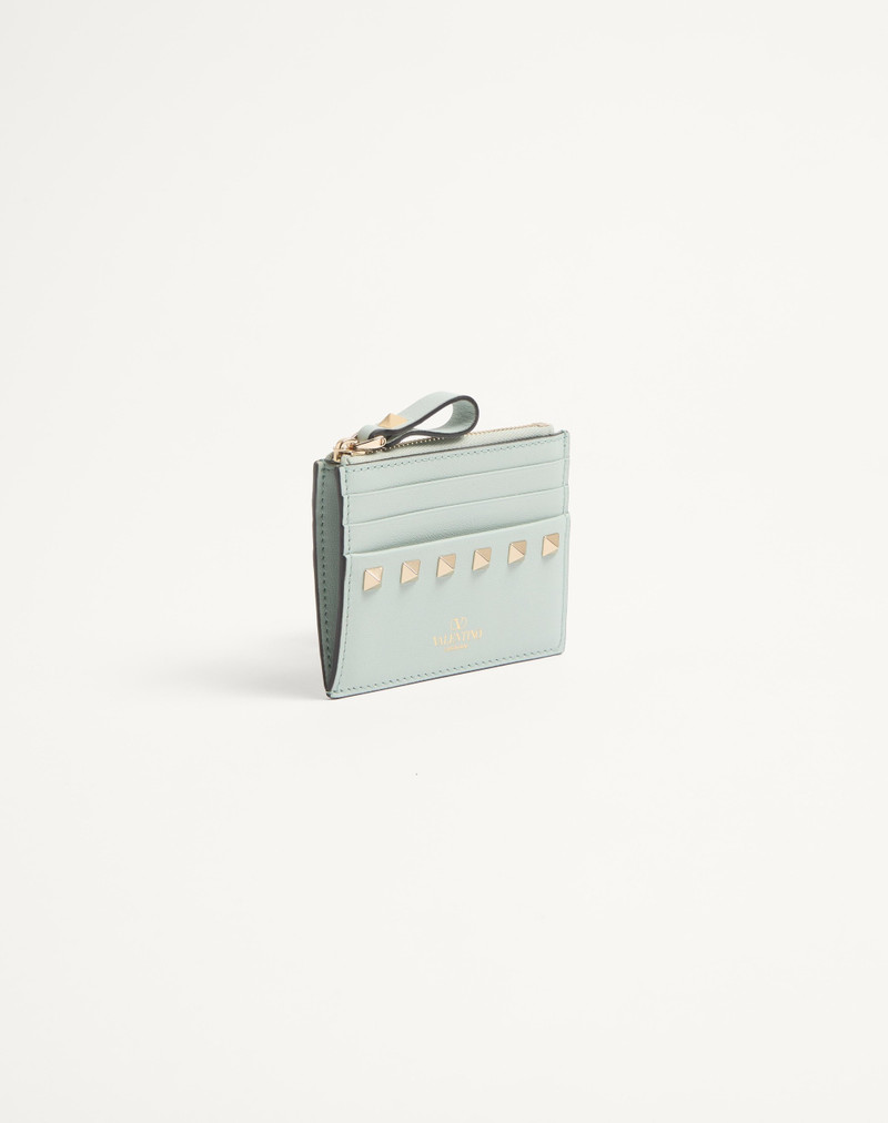 ROCKSTUD CALFSKIN CARDHOLDER WITH ZIPPER 4