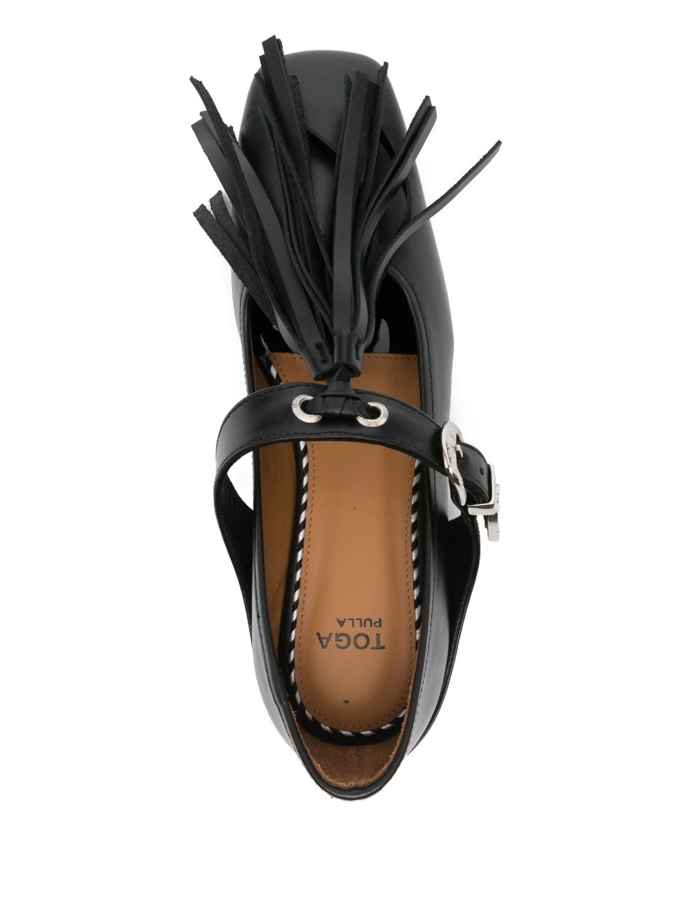 buckle-fastening tassel ballet flats - 4