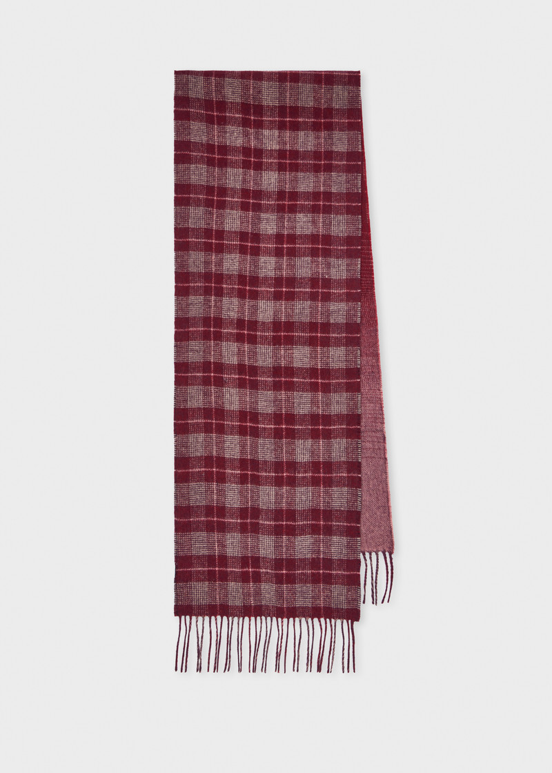 Women's Red Ombre Check Scarf 1