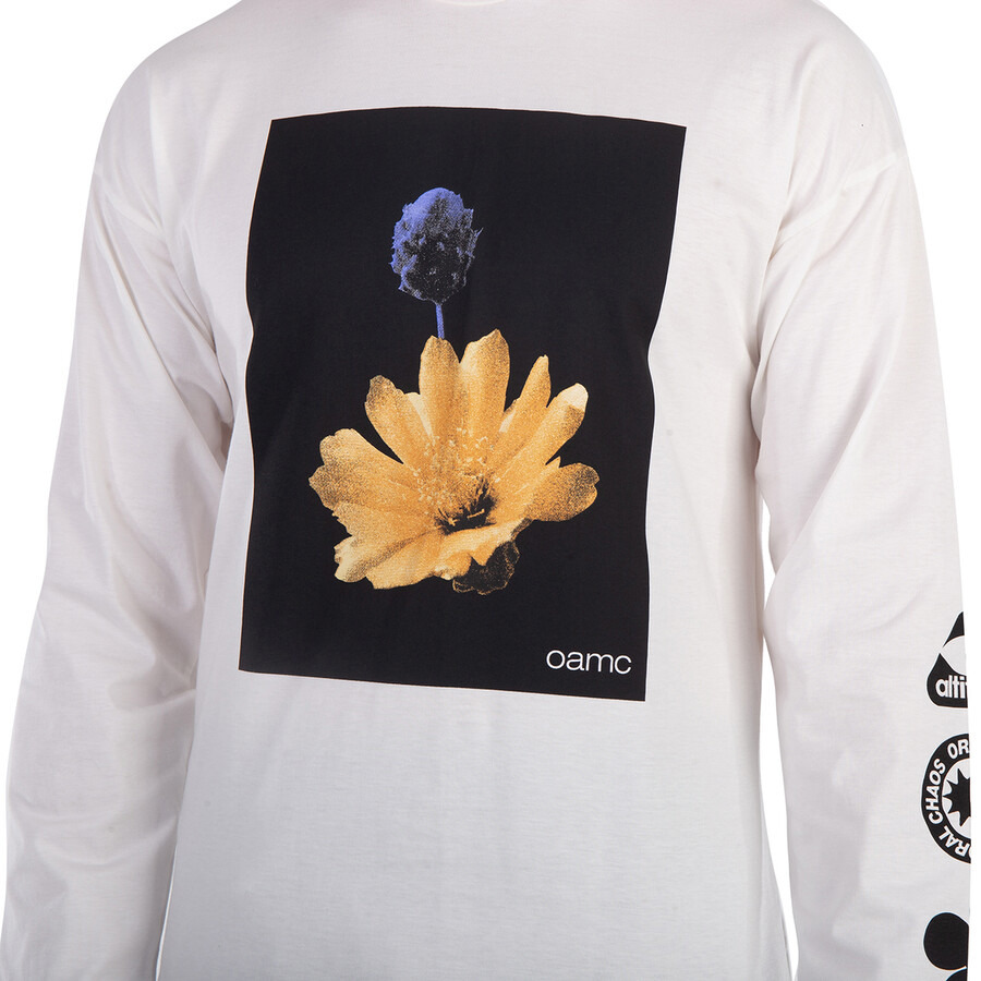 OAMC Men's Off White Graphic-Print Long-Sleeved T-Shirt - 4