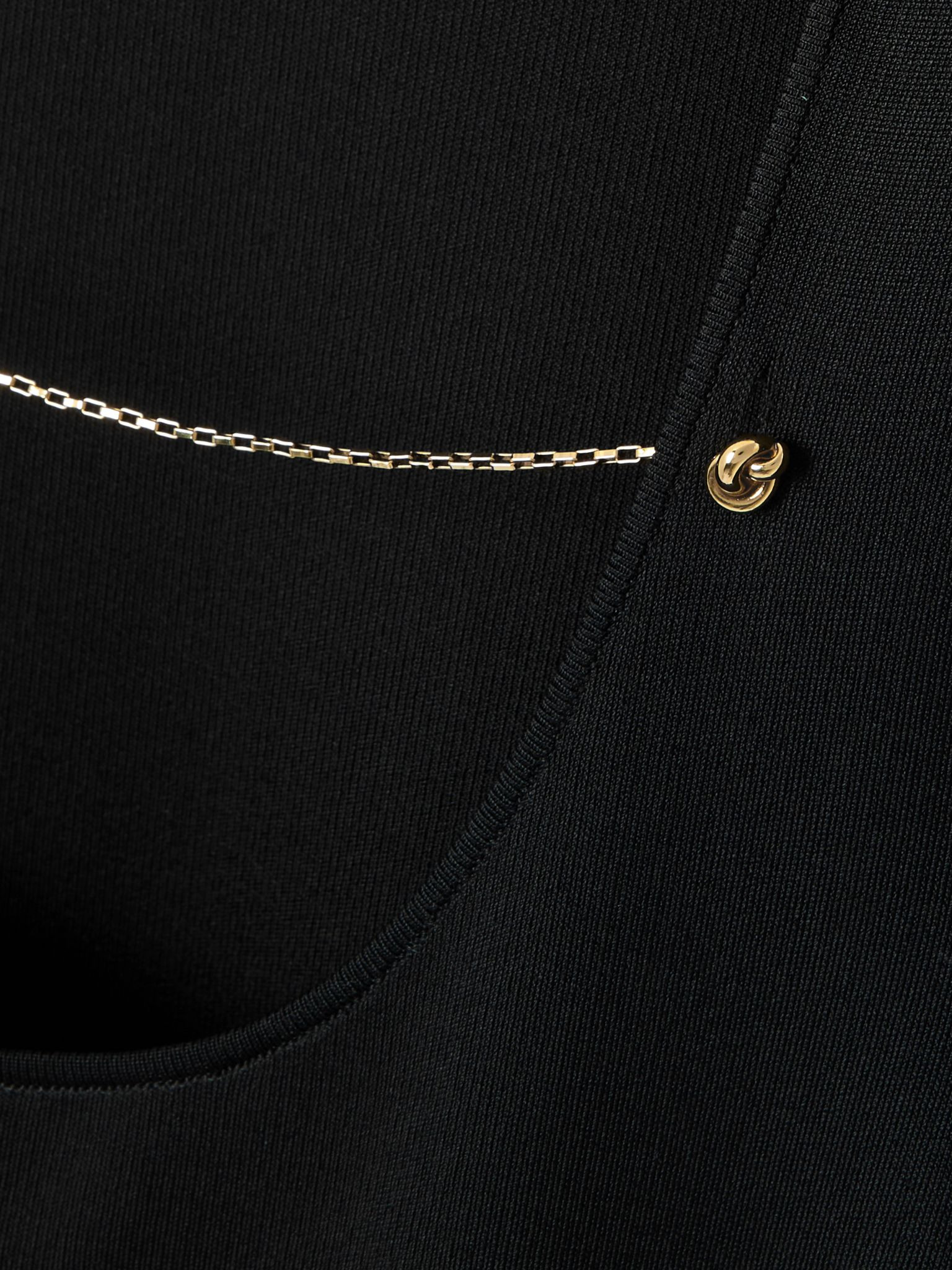 Open-back chain-embellished knitted maxi dress Black - 4
