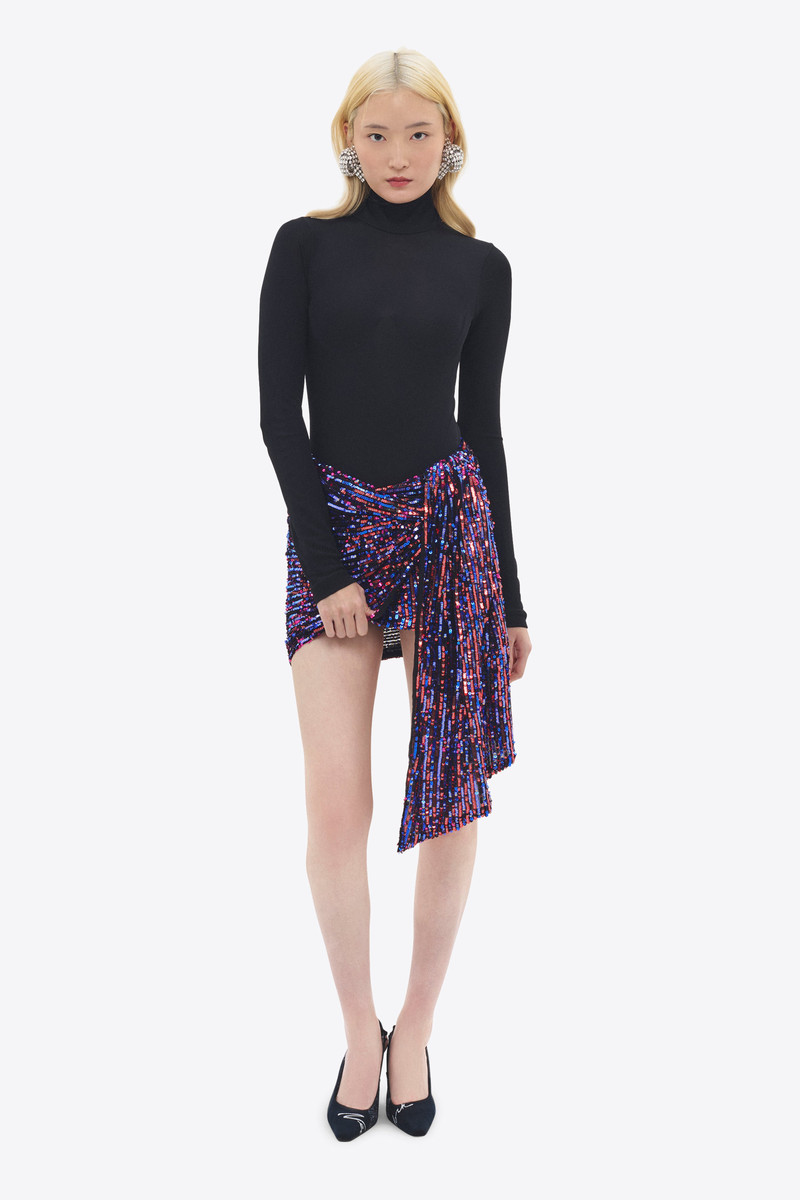 AREA WRAPPED SEQUIN MINI SKIRT outlook