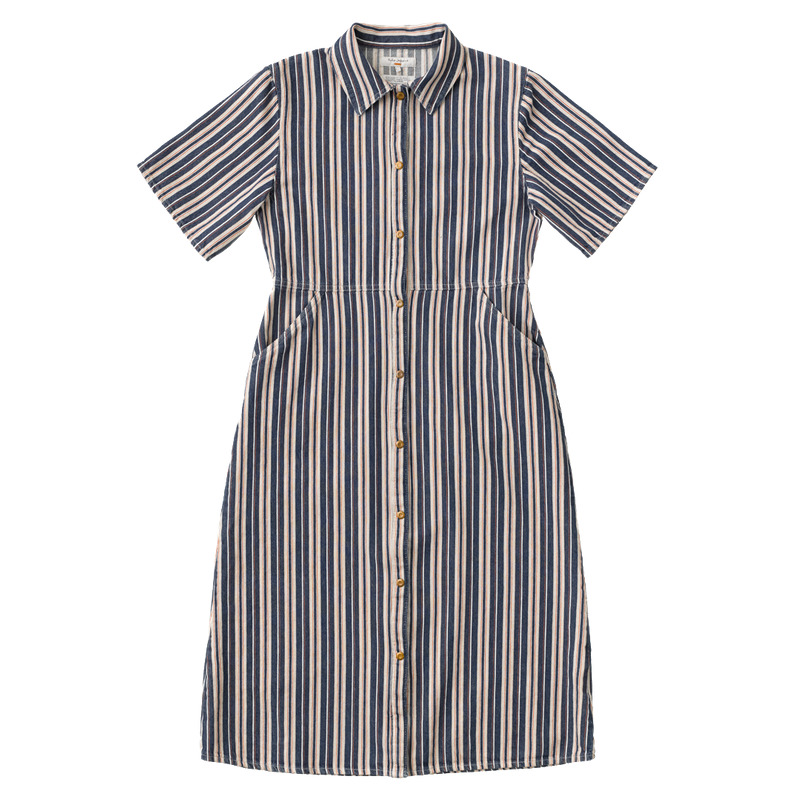 Lotten Denim Dress Stripe Red - 10