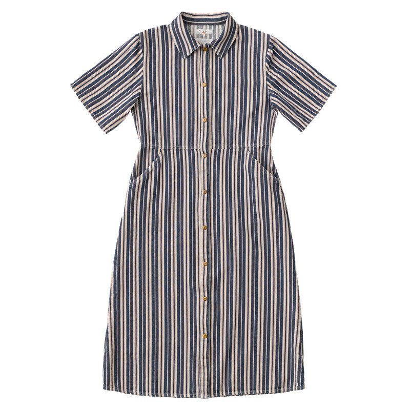 Lotten Denim Dress Stripe Red 10