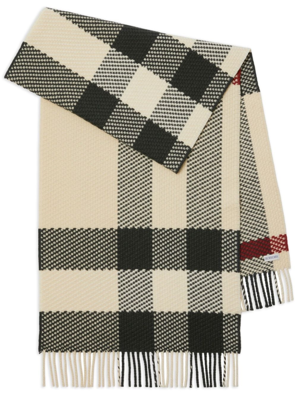 check-pattern wool scarf - 1