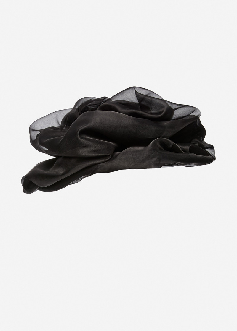 Oversized organza draped hat in black 3