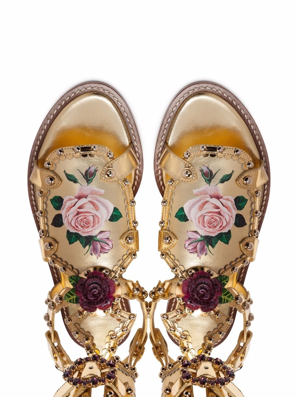 floral-print gladiator sandals - 4