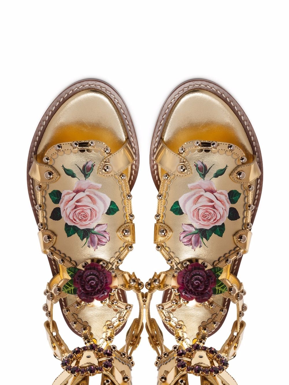 floral-print gladiator sandals - 4