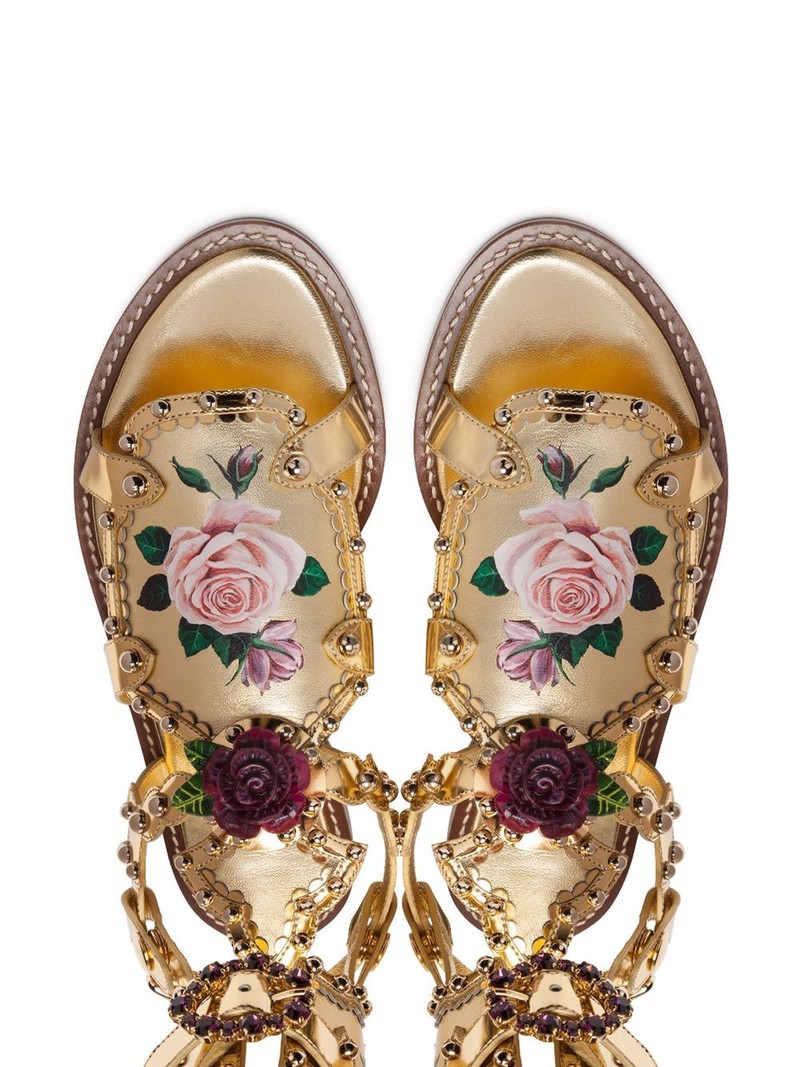 floral-print gladiator sandals 4