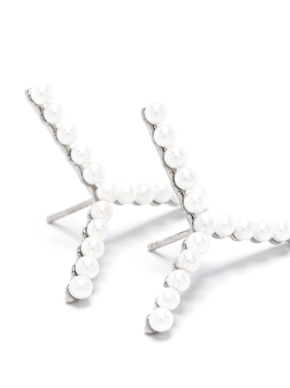 Mini Y pearl-detail earrings - 6
