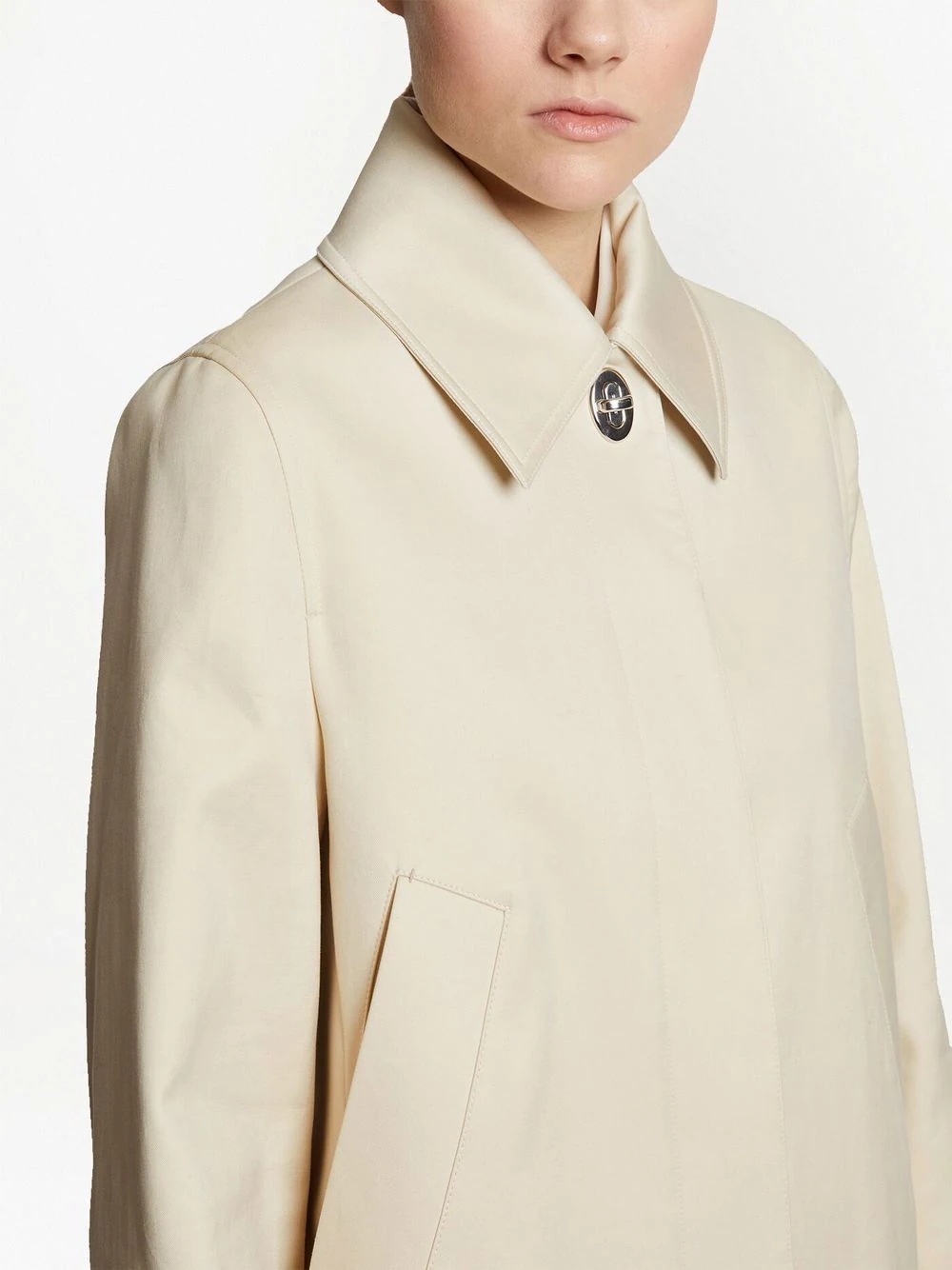 single-breasted cotton coat - 5