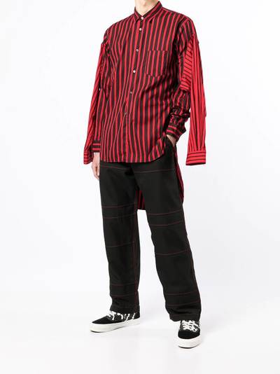 Comme des Garçons SHIRT deconstructed stripe-trim shirt outlook