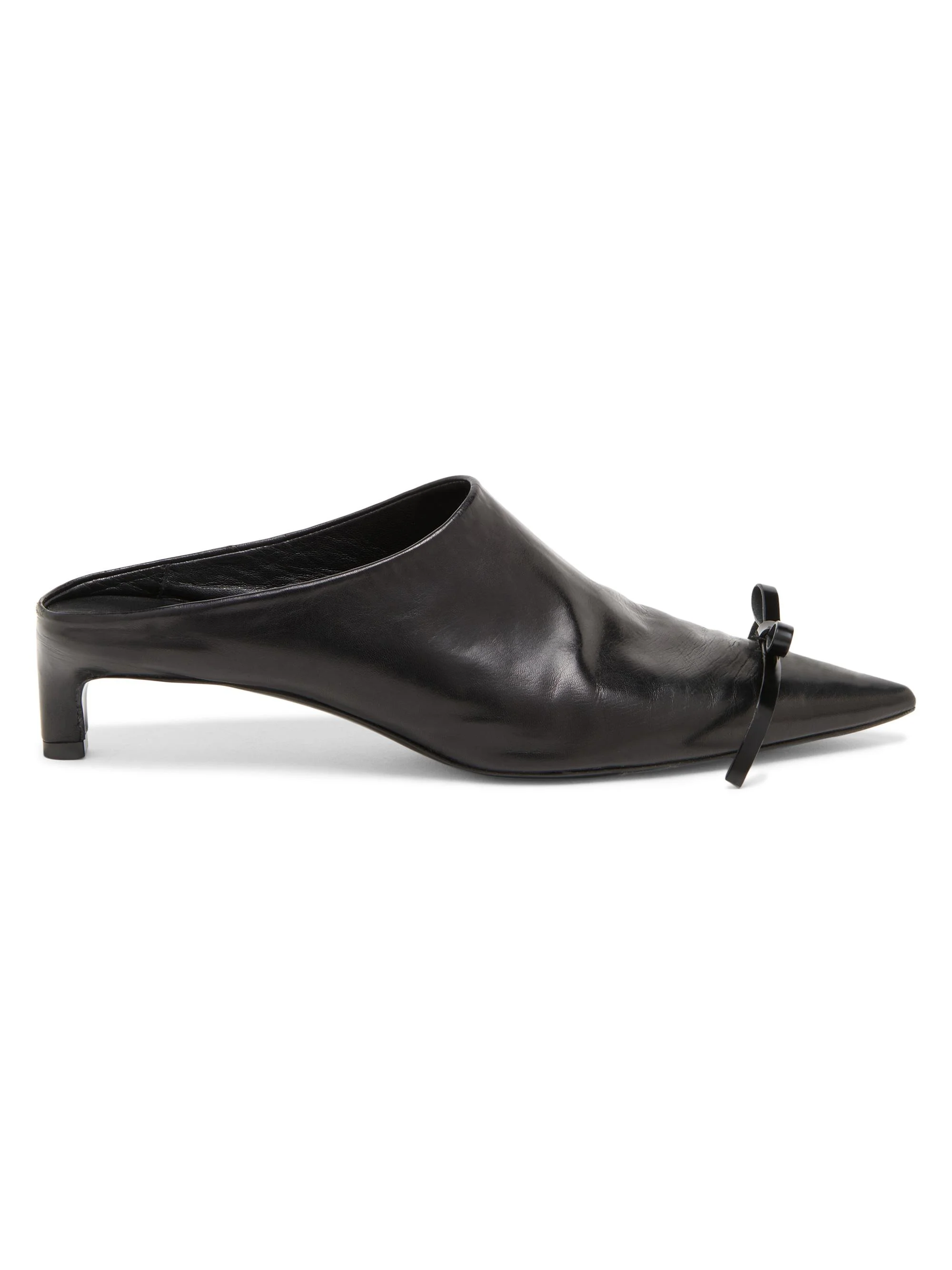 Women's 25MM Bow-Detail Leather Mules - Black - 1