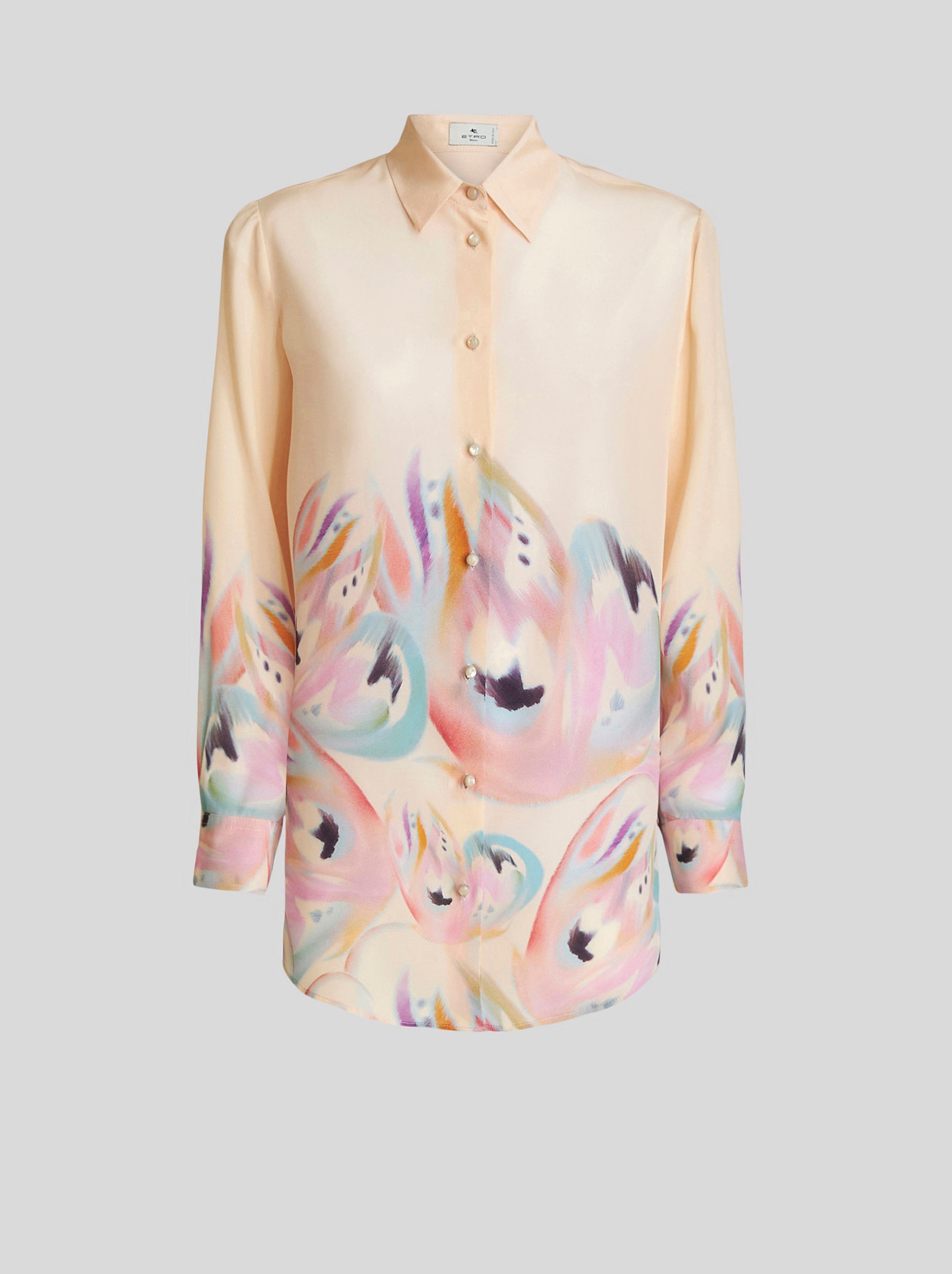 SILK SHIRT WITH BUTTERFLY WING - 1