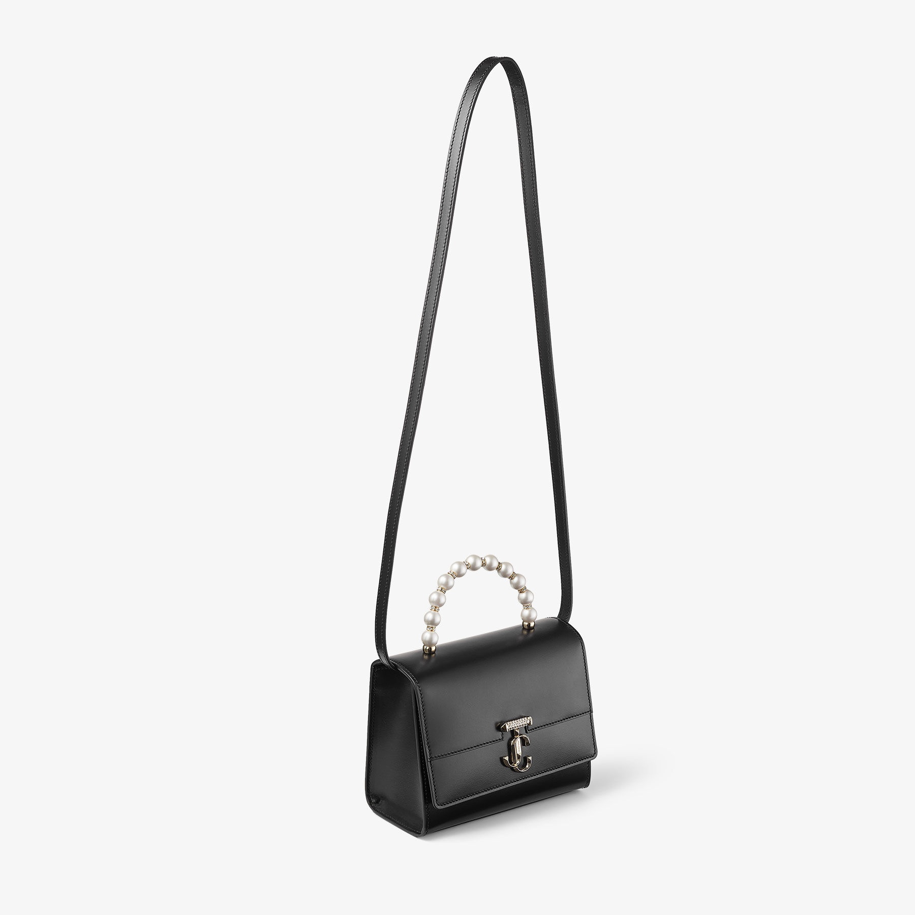 Avenue Top Handle/S
Black Box Leather Top Handle Bag with Pearls - 5