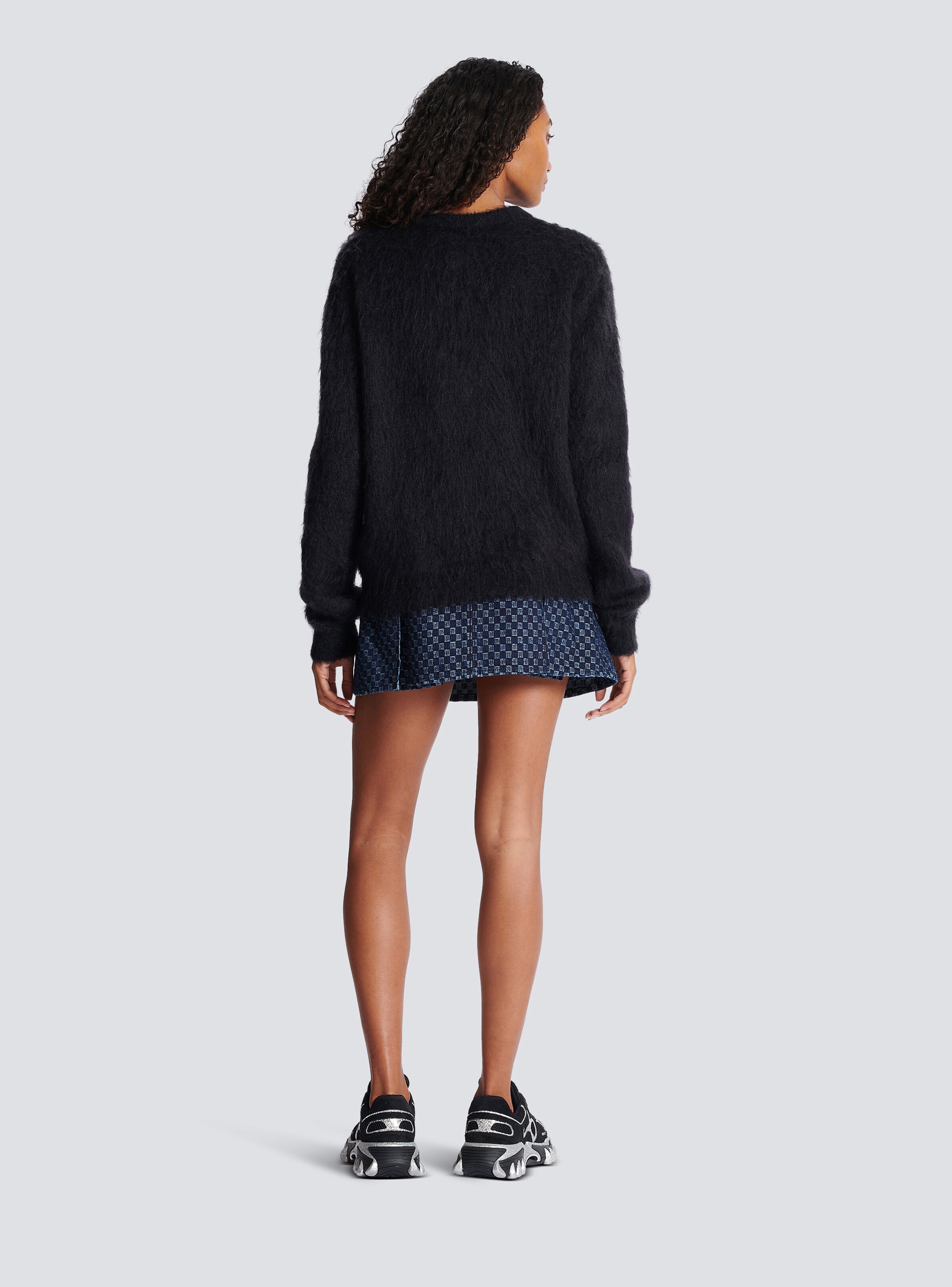 Jacquard brushed mohair Balmain jumper - 4