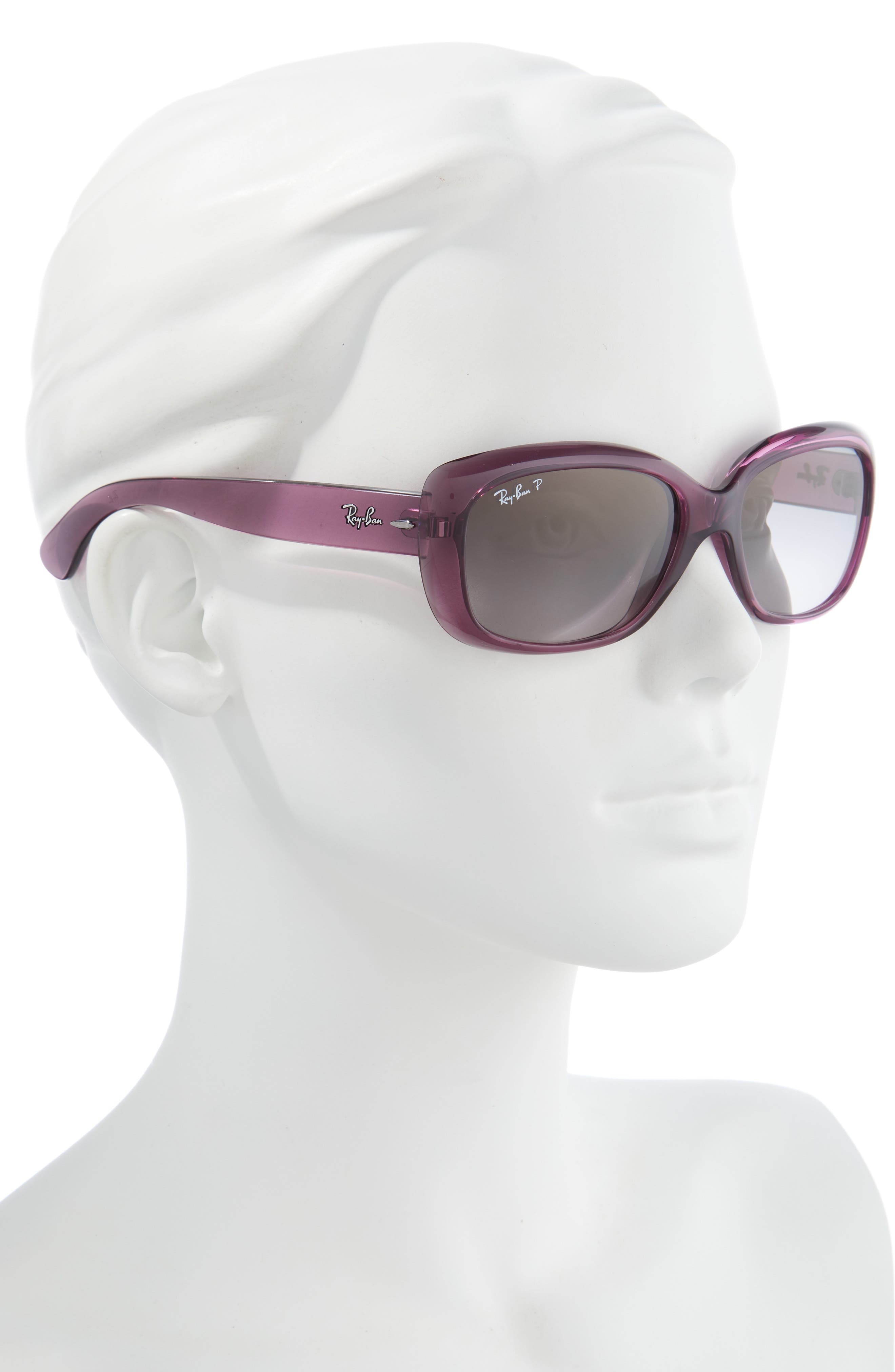 Ray-Ban Jackie Ohh 58mm Polarized Sunglasses in Violet /Grey Gradient Polar at Nordstrom - 3