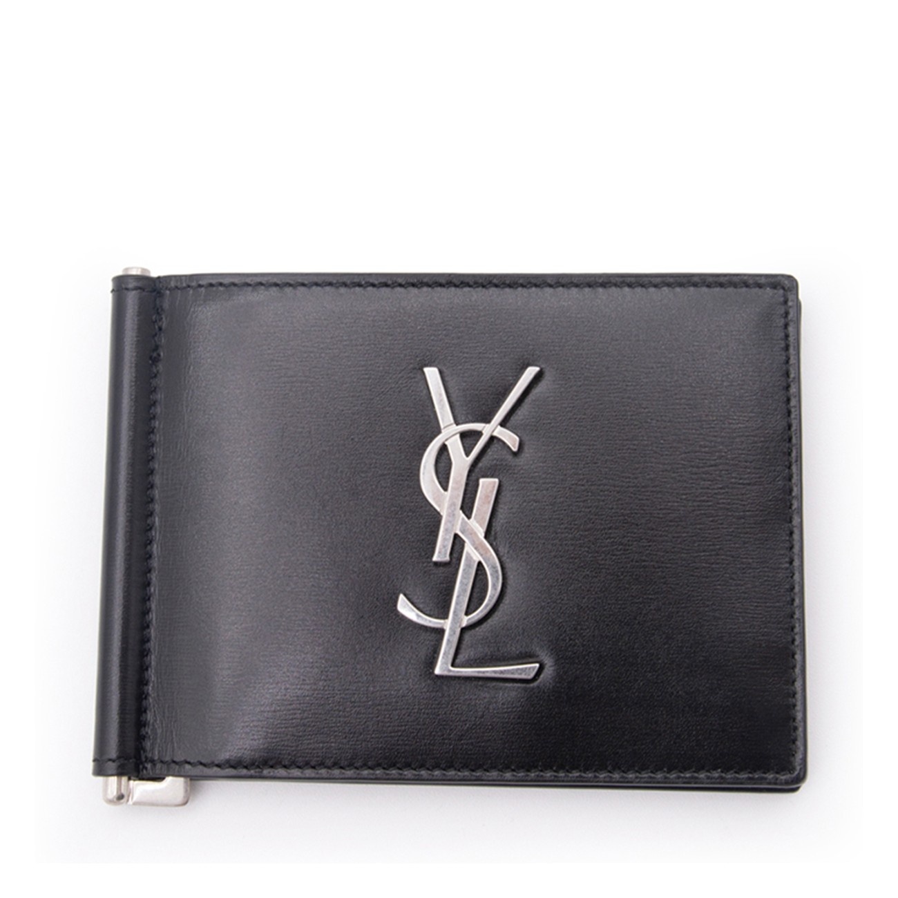 black leather card holder - 1