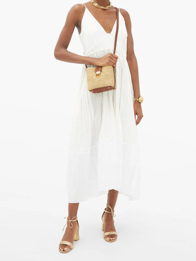 Mark Cross Murphy mini leather and raffia cross-body bag outlook