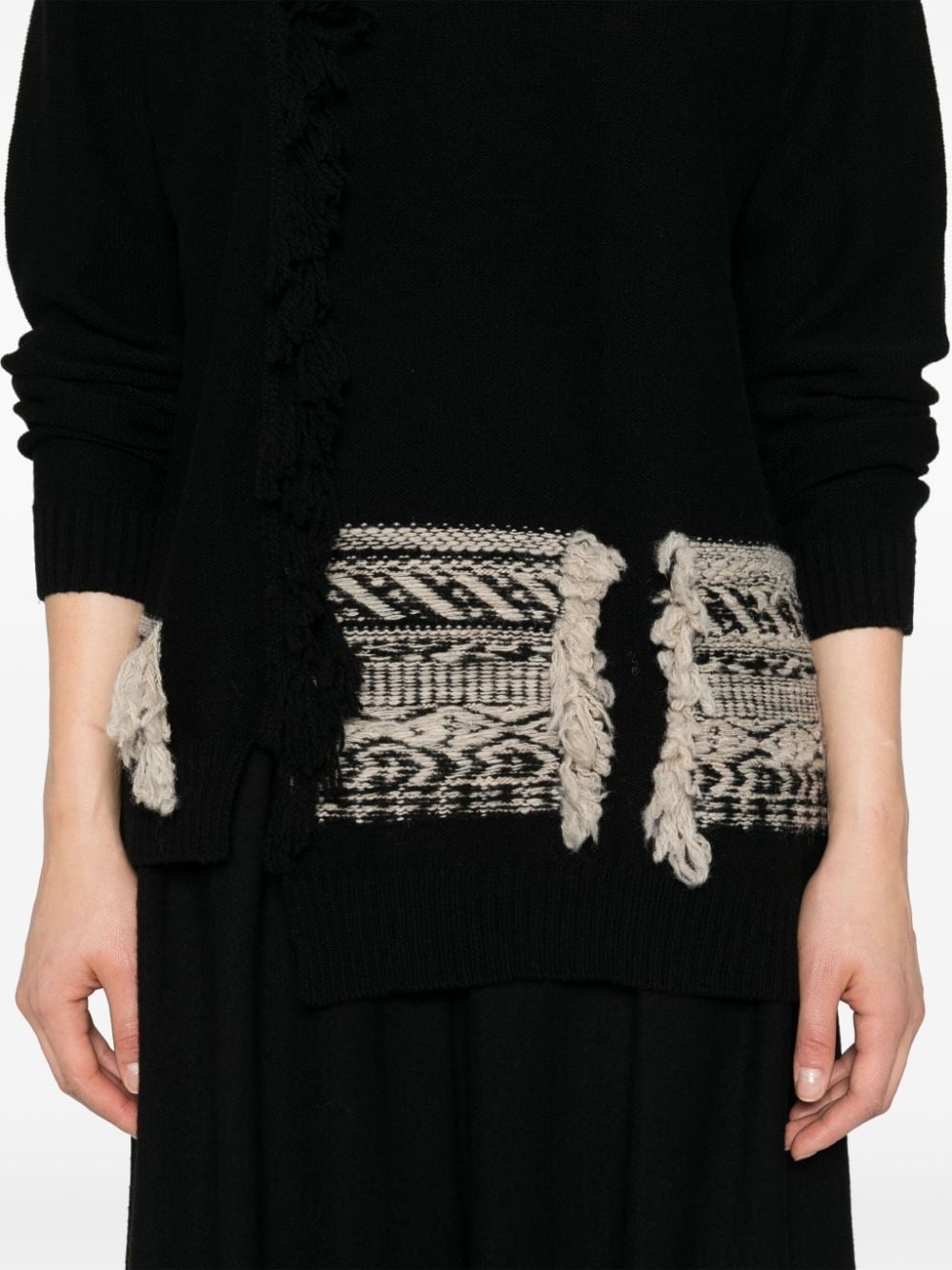 fringed asymmetric jumper - 5
