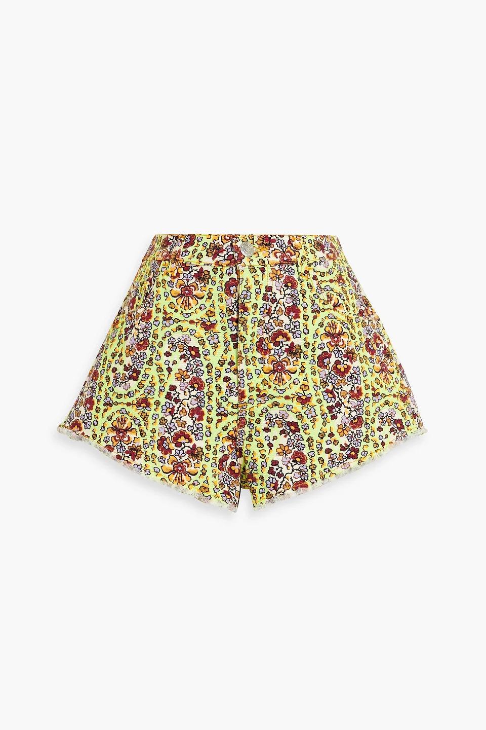 Floral-print denim shorts - 1