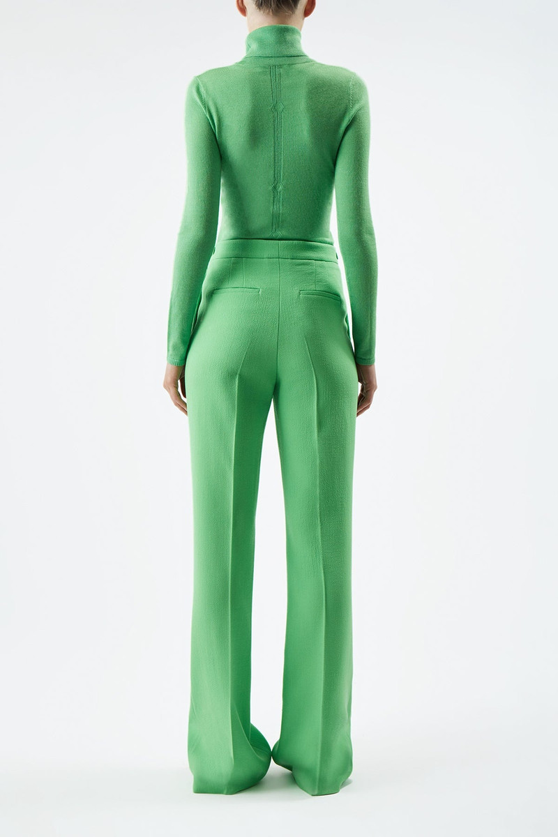 Steinem Turtleneck in Fluorescent Green Silk Cashmere 4
