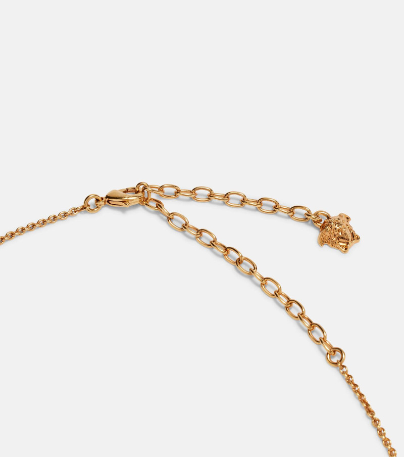 VERSACE Medusa crystal-embellished charm necklace outlook
