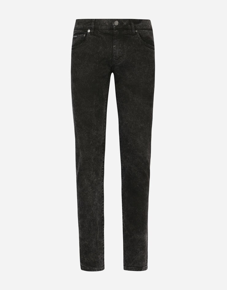 Marble-effect skinny stretch jeans - 1
