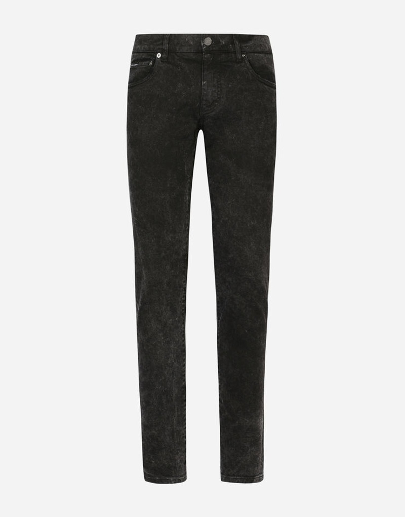 Marble-effect skinny stretch jeans 1