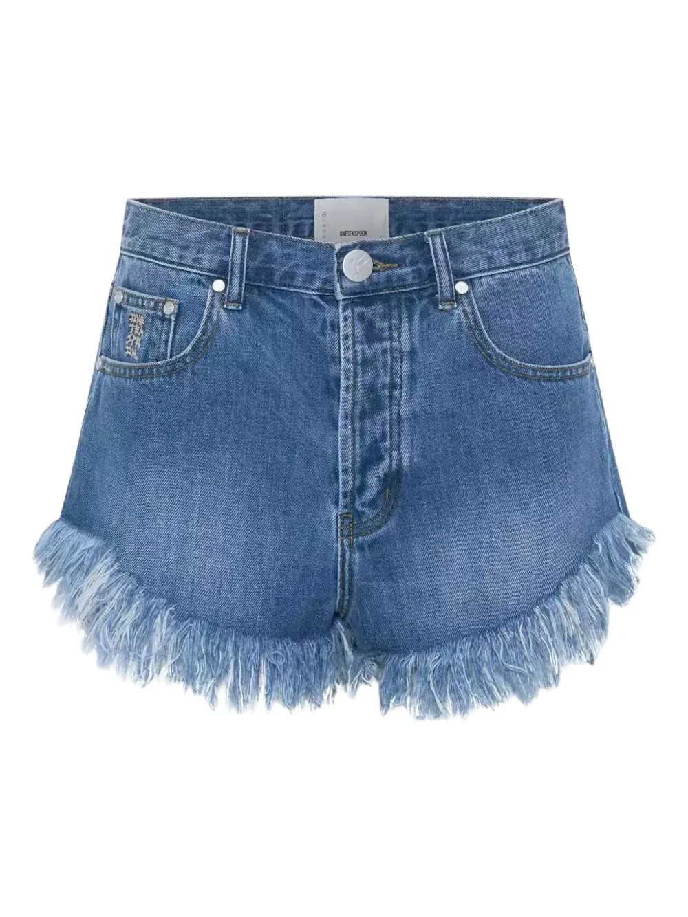 frayed-hem denim shorts - 1