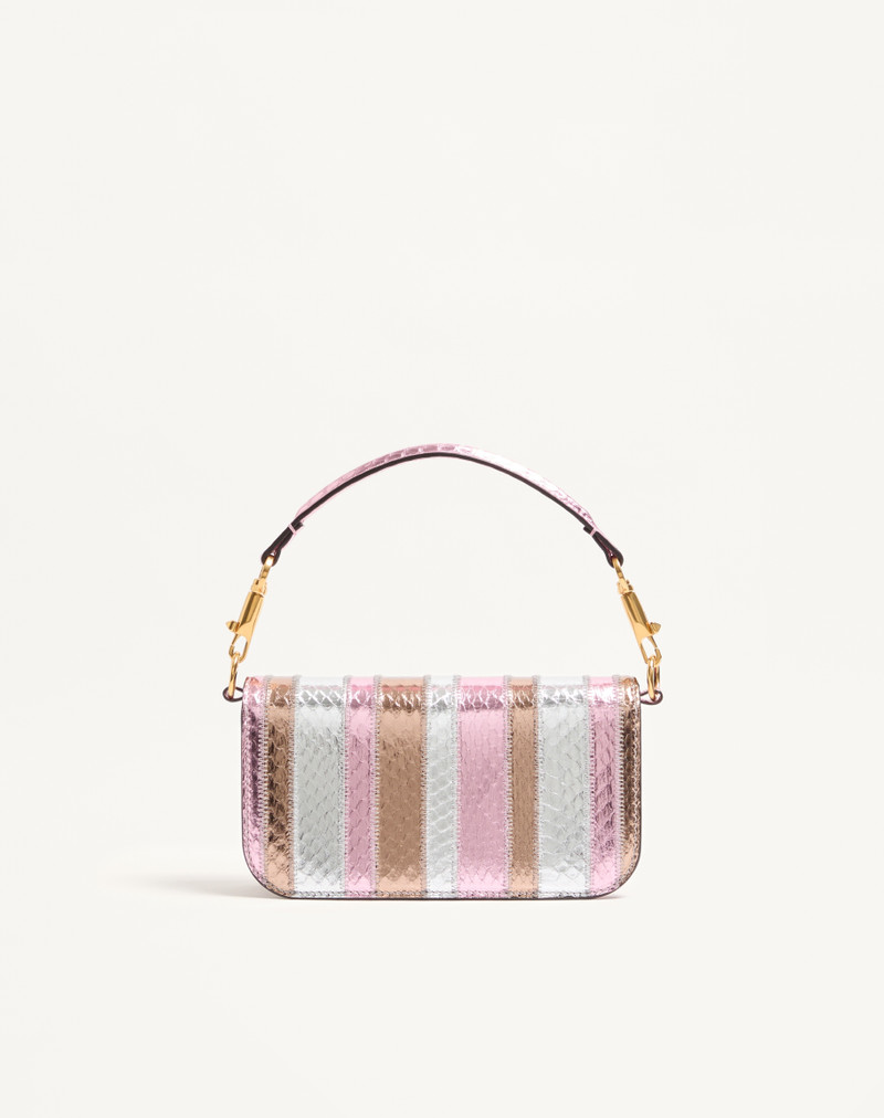 VALENTINO GARAVANI LOCÒ SMALL SHOULDER BAG IN LAMINATED ELAPHE 5