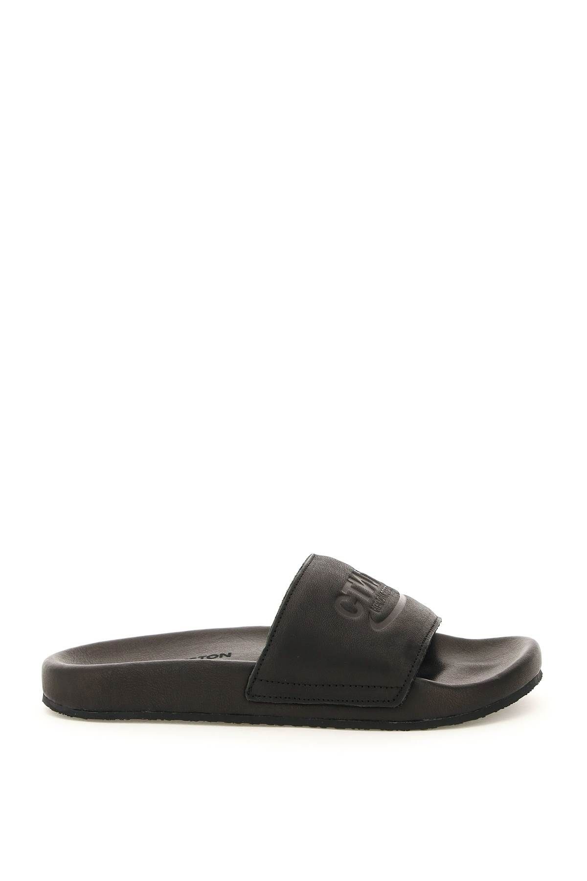 LEATHER SLIDERS WITH LOGO - 1