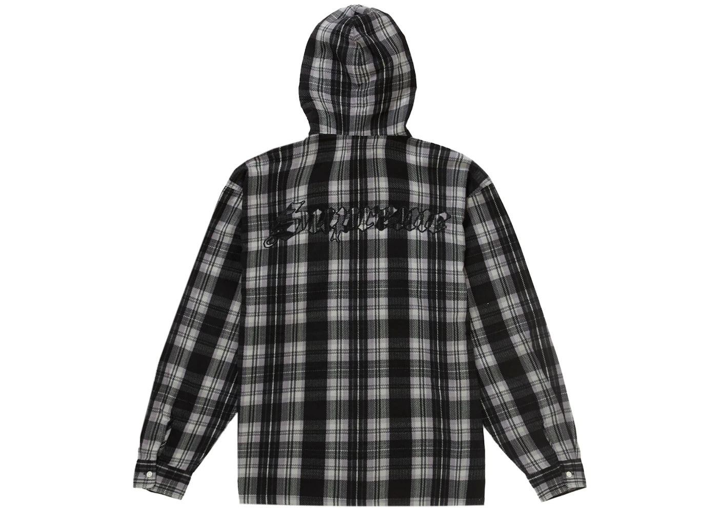 Supreme Printed Hooded Flannel Shirt Black - 2