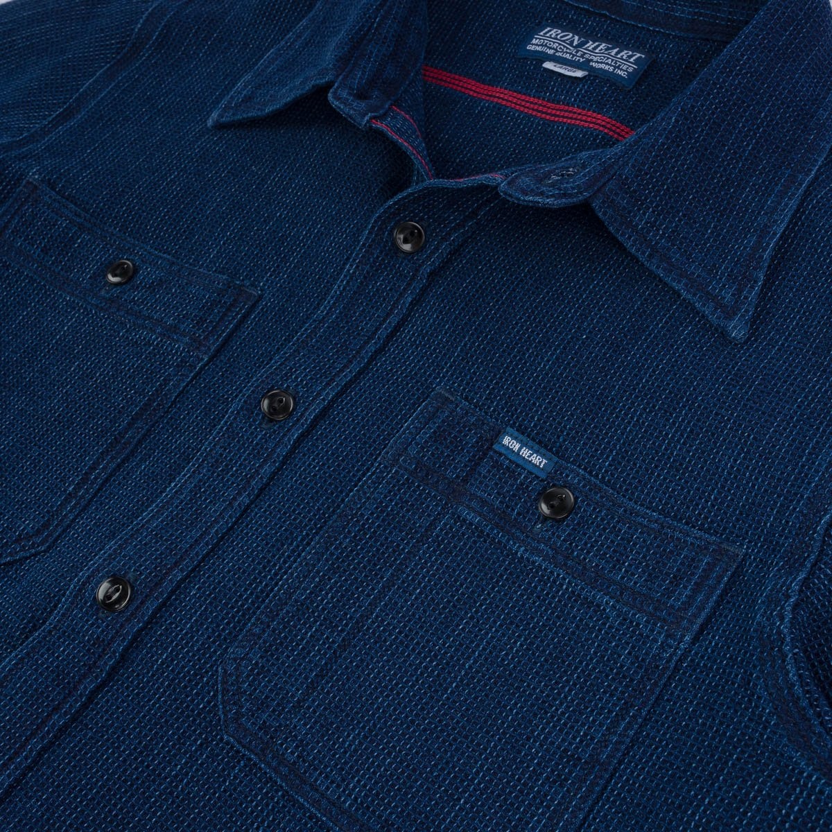 IHSH-96-IND Waffle Work Shirt Indigo - 3