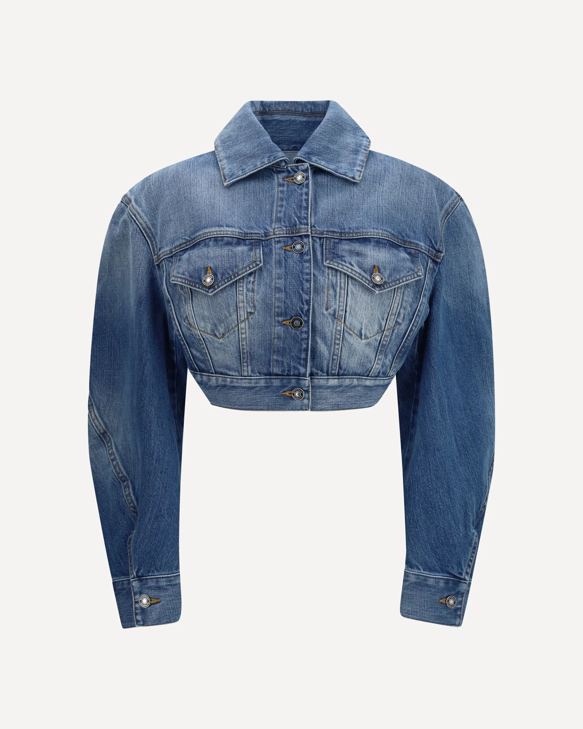 Cropped open-back denim Jacket - 1
