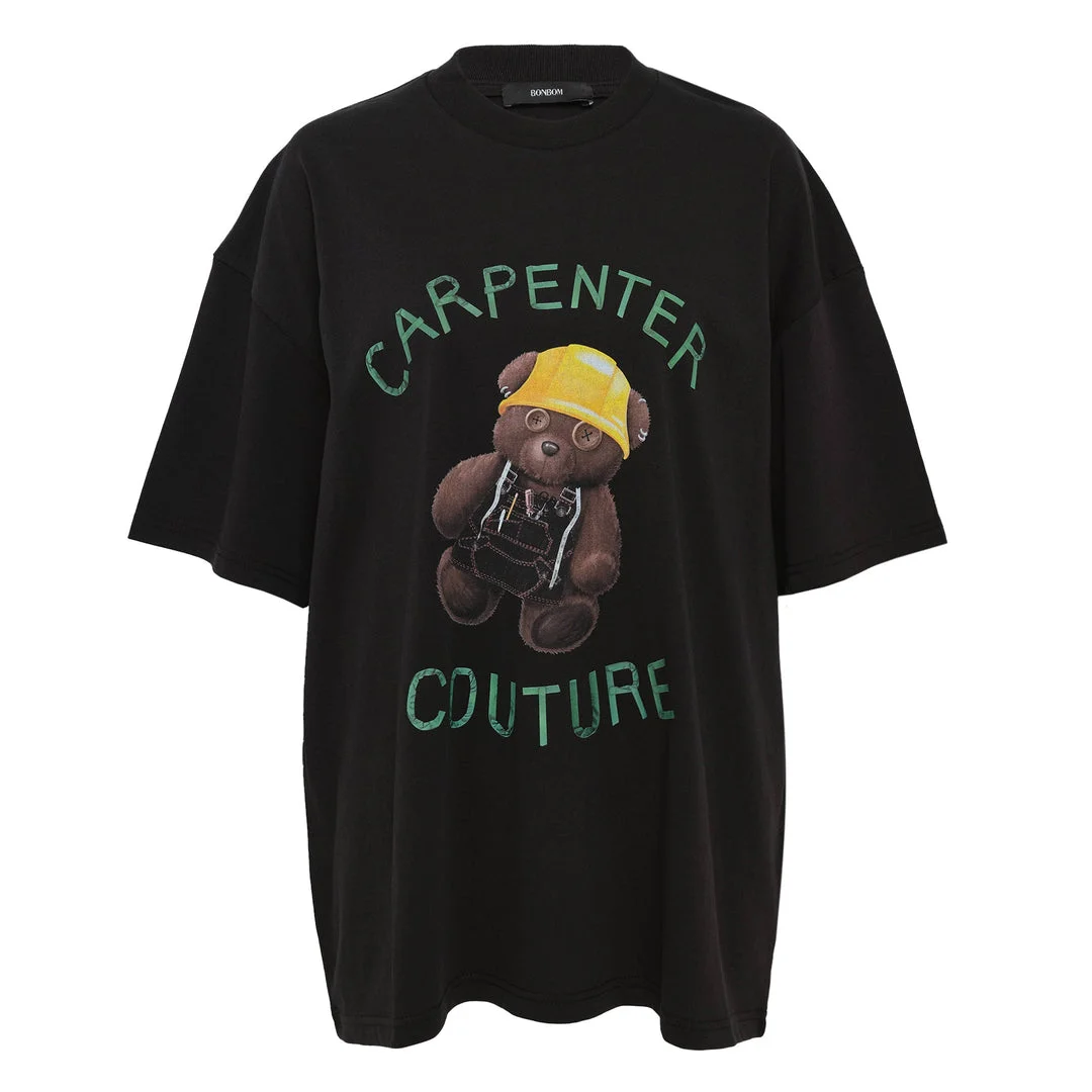 Carpenter Teddy Bear Print T-Shirt - 1