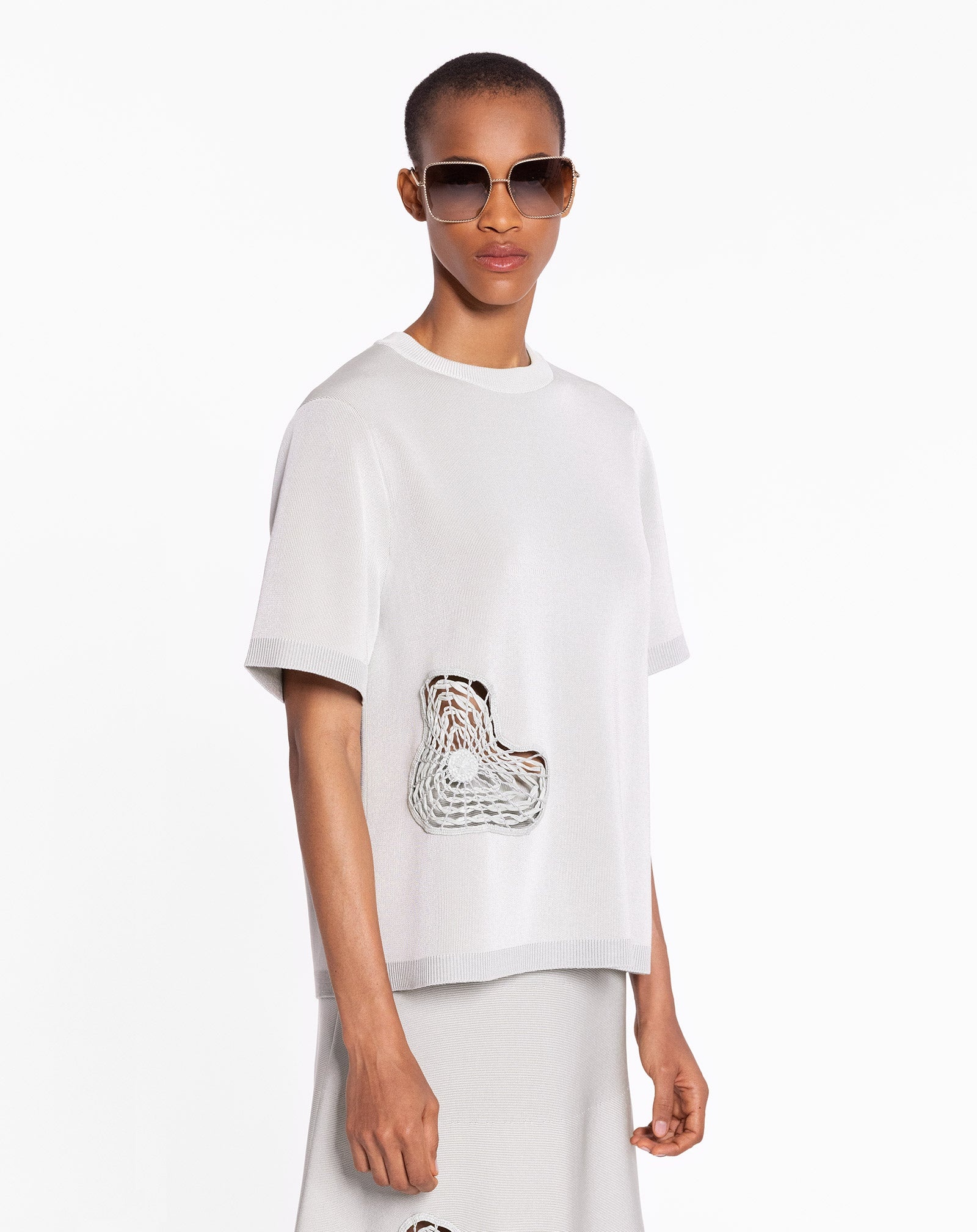 ROUNDD NECK TEE IN VISCOSE AND MERINO - 3